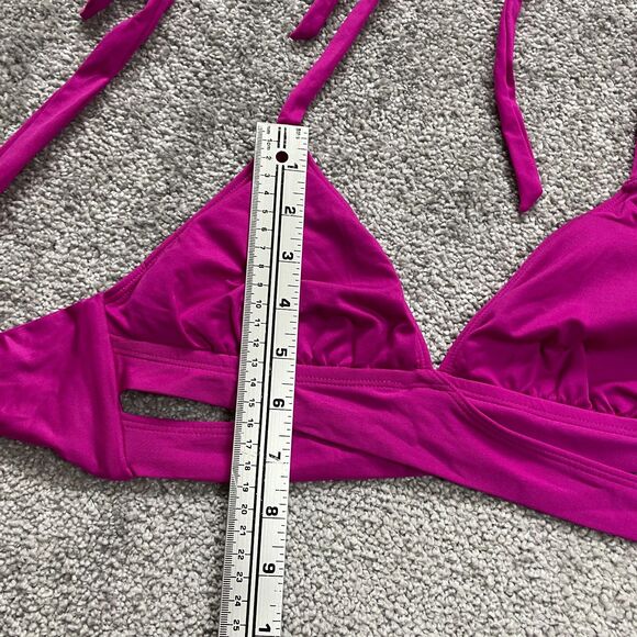 Kona Sol Swimwear Bikini Top Women Small Purple Halter Back Tie Summer Beach - Picture 10 of 10